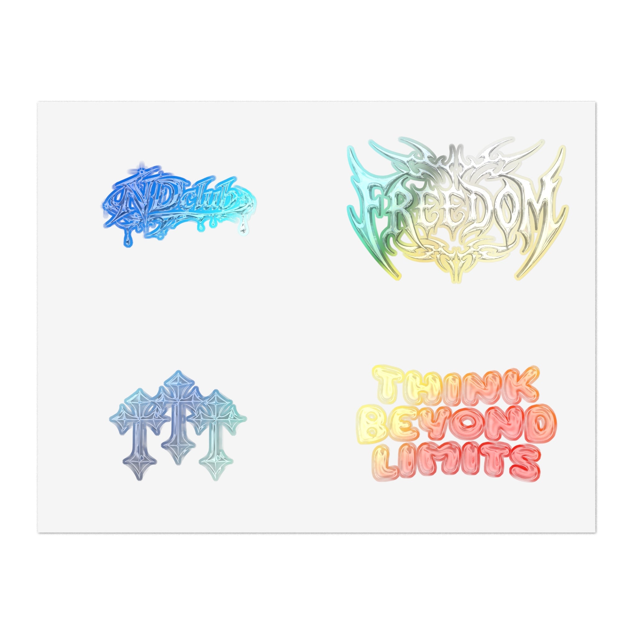 Chrome Metal Sticker Sheet