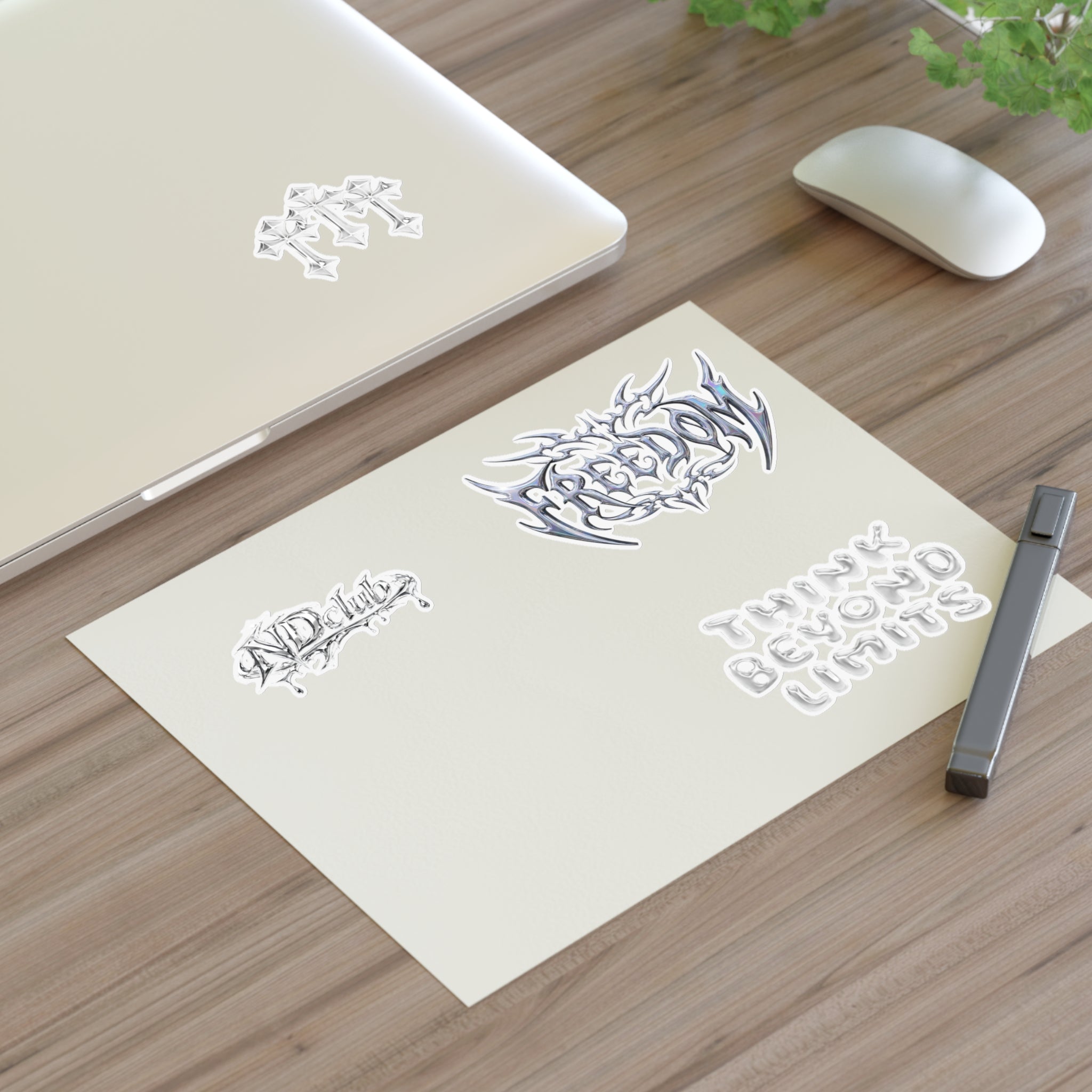 Chrome Metal Sticker Sheet