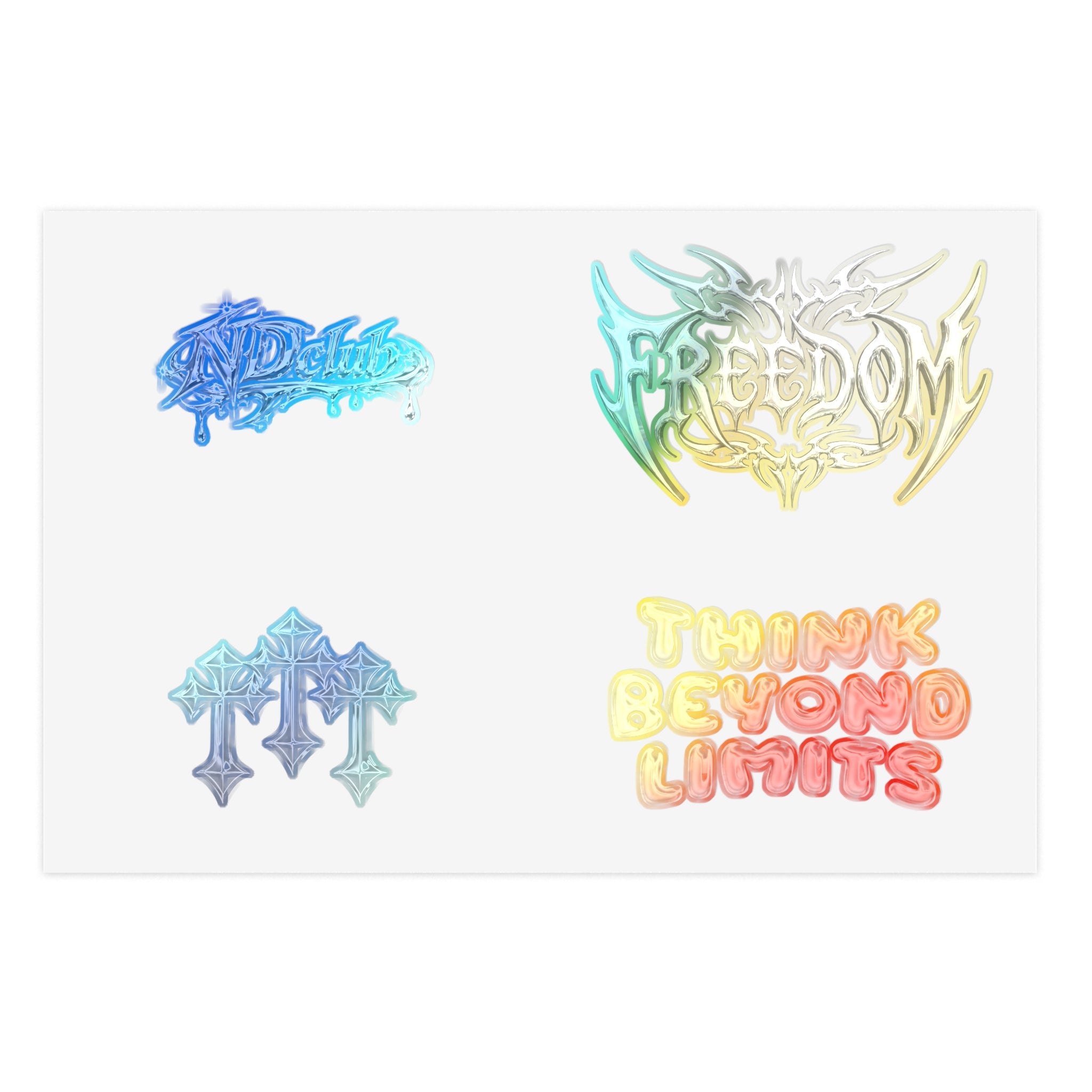 Chrome Metal Sticker Sheet